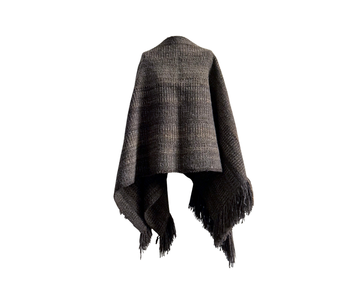 Rugged Wool Poncho #4