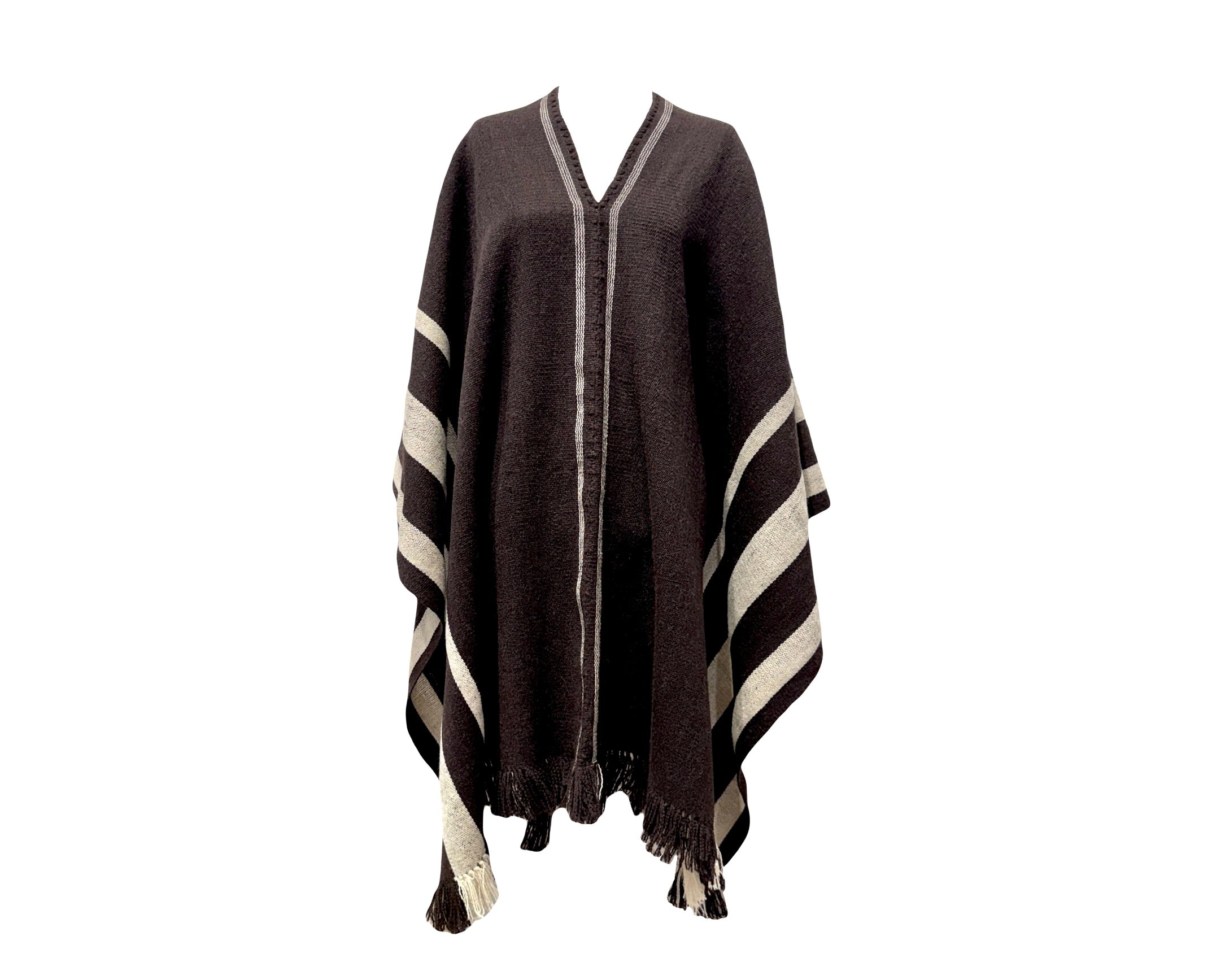 Sheep Wool Brown Poncho