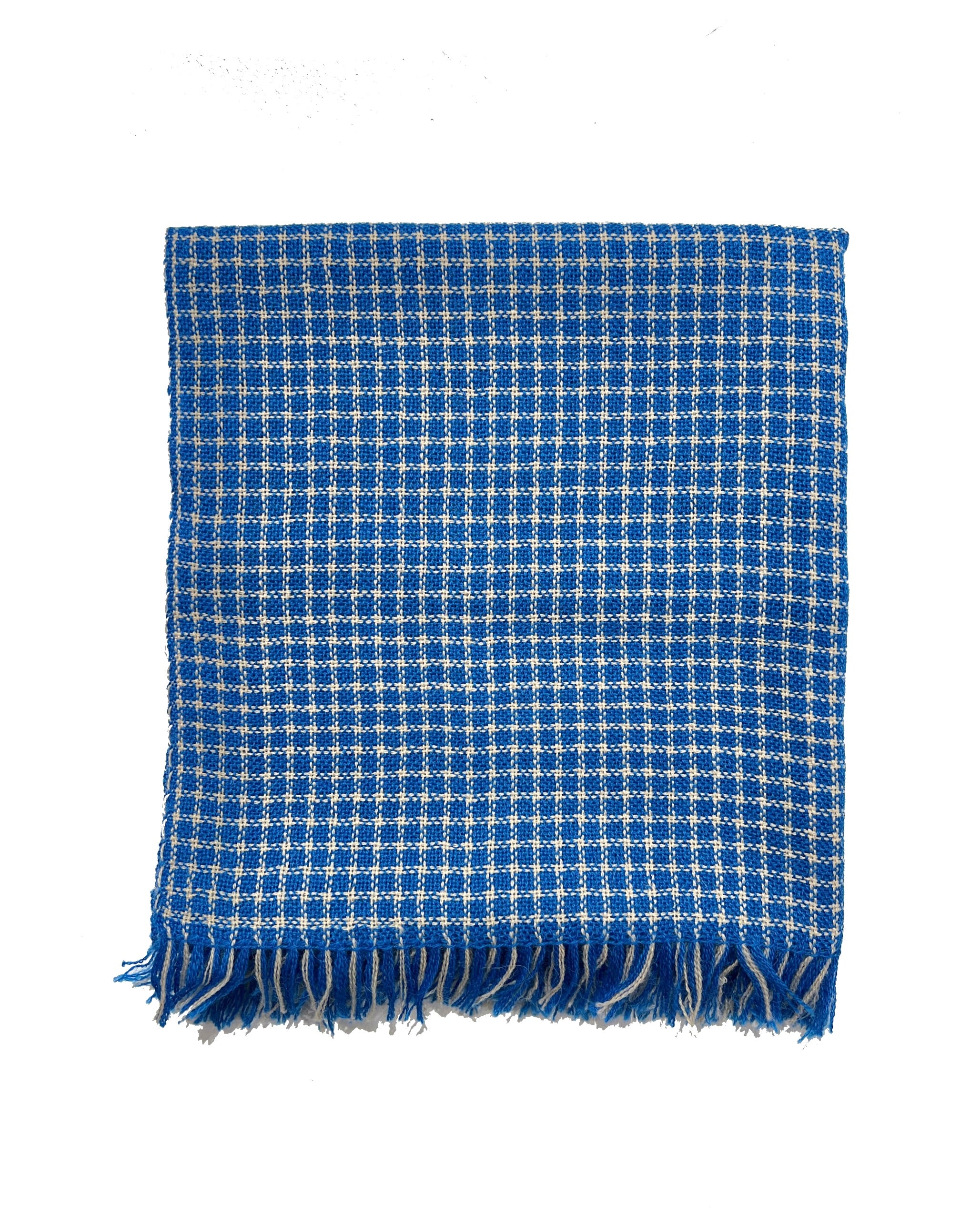 Blue and Natural Alpaca Scarf