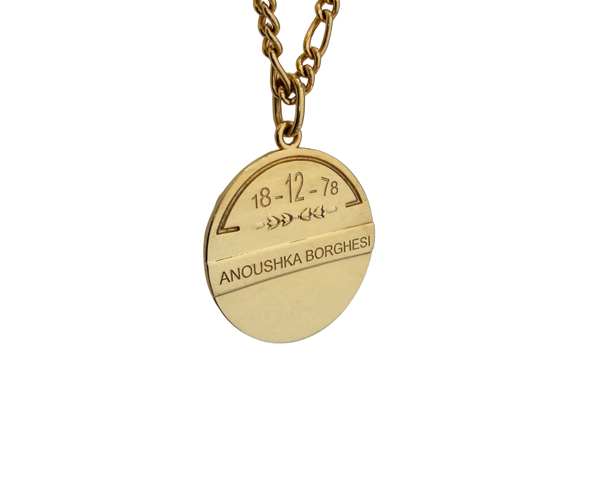 Gold Brand Signet Necklace