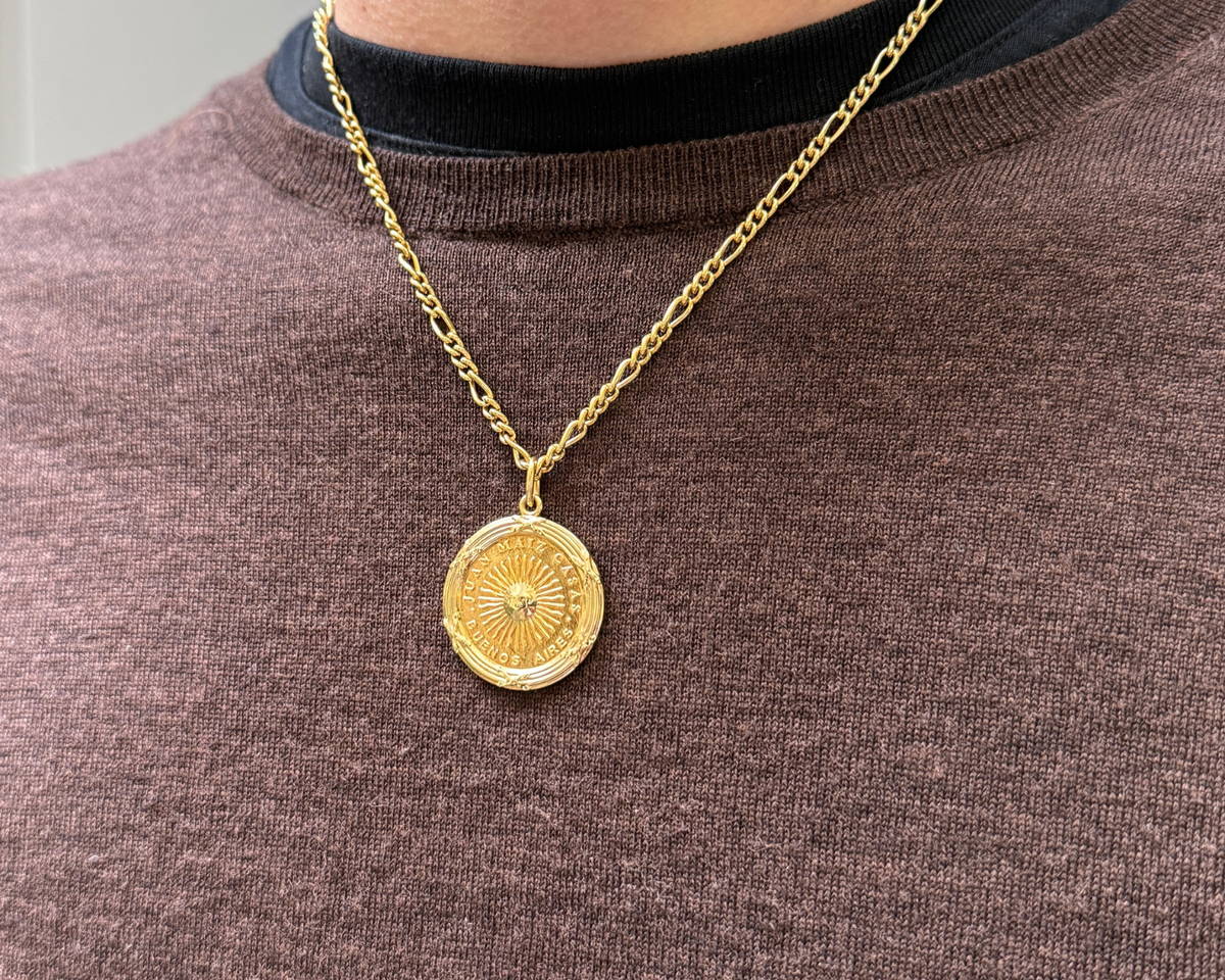 Gold Brand Signet Necklace