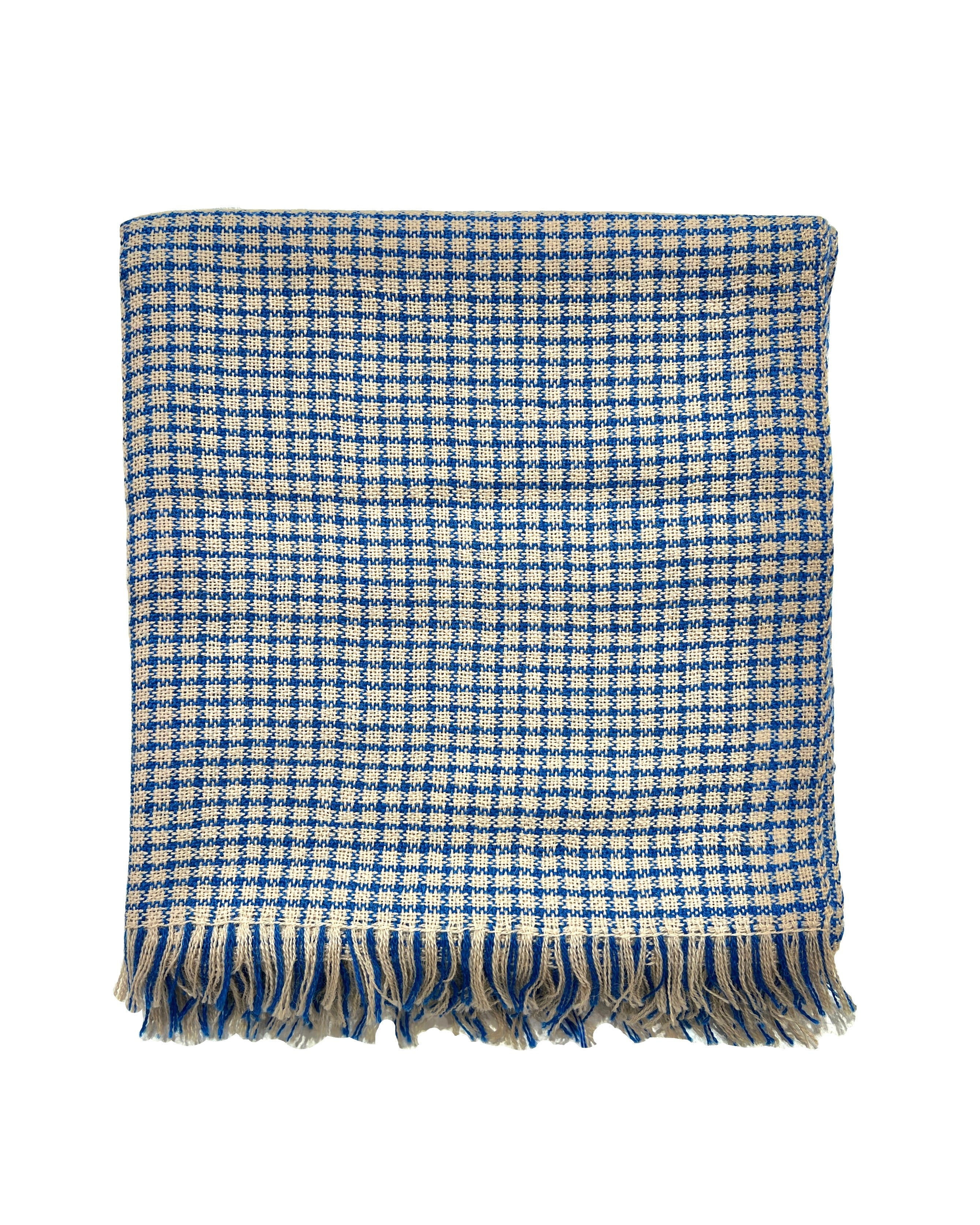 Natural and Blue Alpaca Scarf